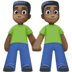 👬🏿 men holding hands: dark skin tone display on Facebook